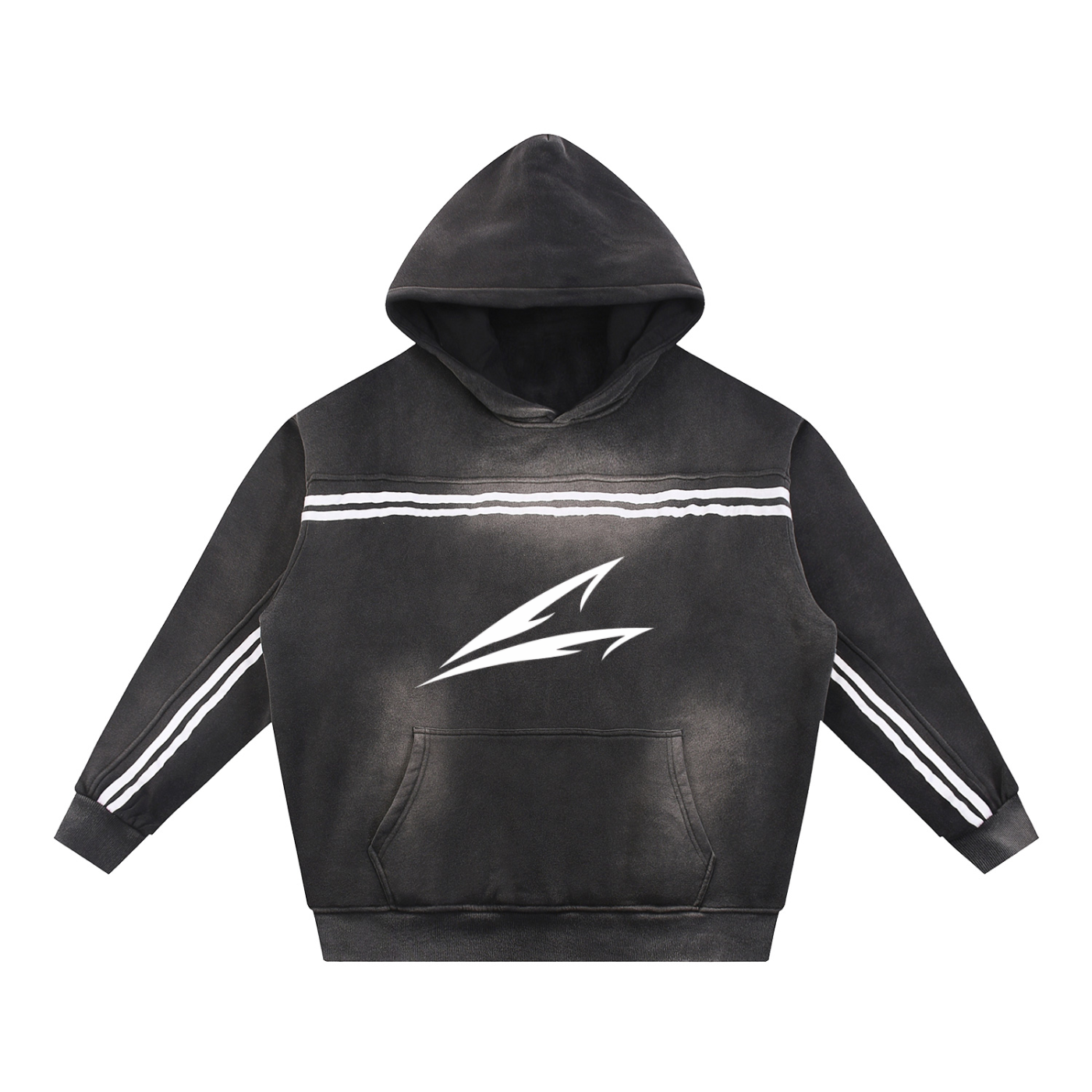 Sun Fade Contrast Tape Fleece Hoodie